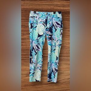 Lilly Pulitzer Kelly Pant Pineapple Print Knit Skinny Ankle Pants Women's